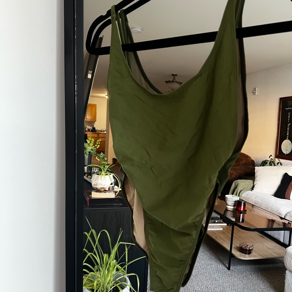 American Apparel Cream and Olive Swimwear